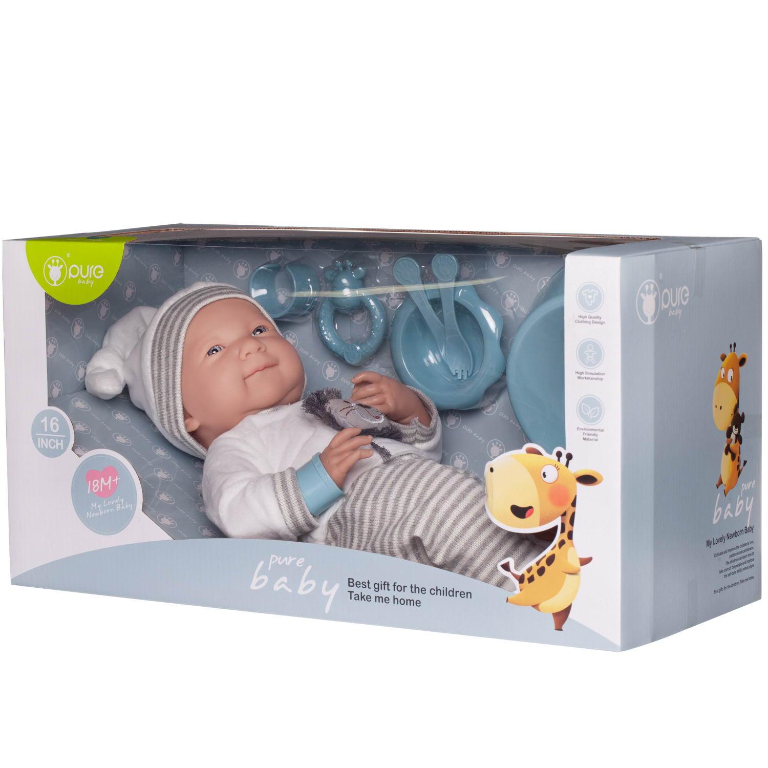 Кукла-пупс Junfa Pure Baby в белой кофточке с принтом 40см WJ-22522 - фото 6