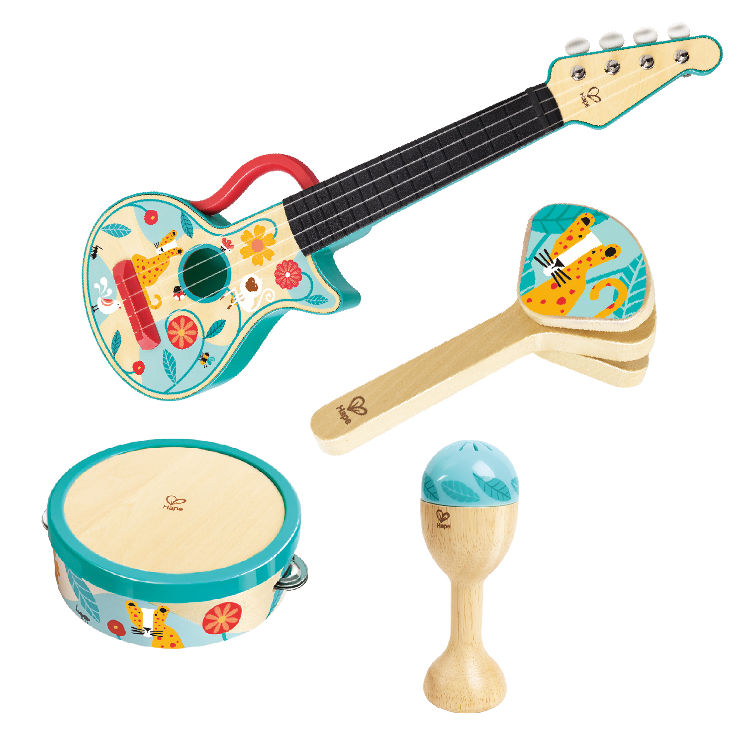 Детский игровой набор HAPE музыкальных инструментов 4в1 E0638_HP - фото 1