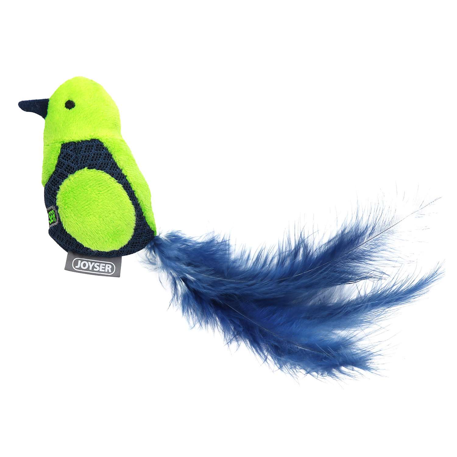 Игрушка для кошек Joyser Птичка со звуковым чипом и перьями Зеленый - фото 2