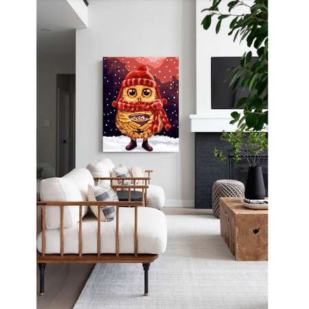 Картина по номерам Glama Совёнок холст на подрамнике 40х50 см