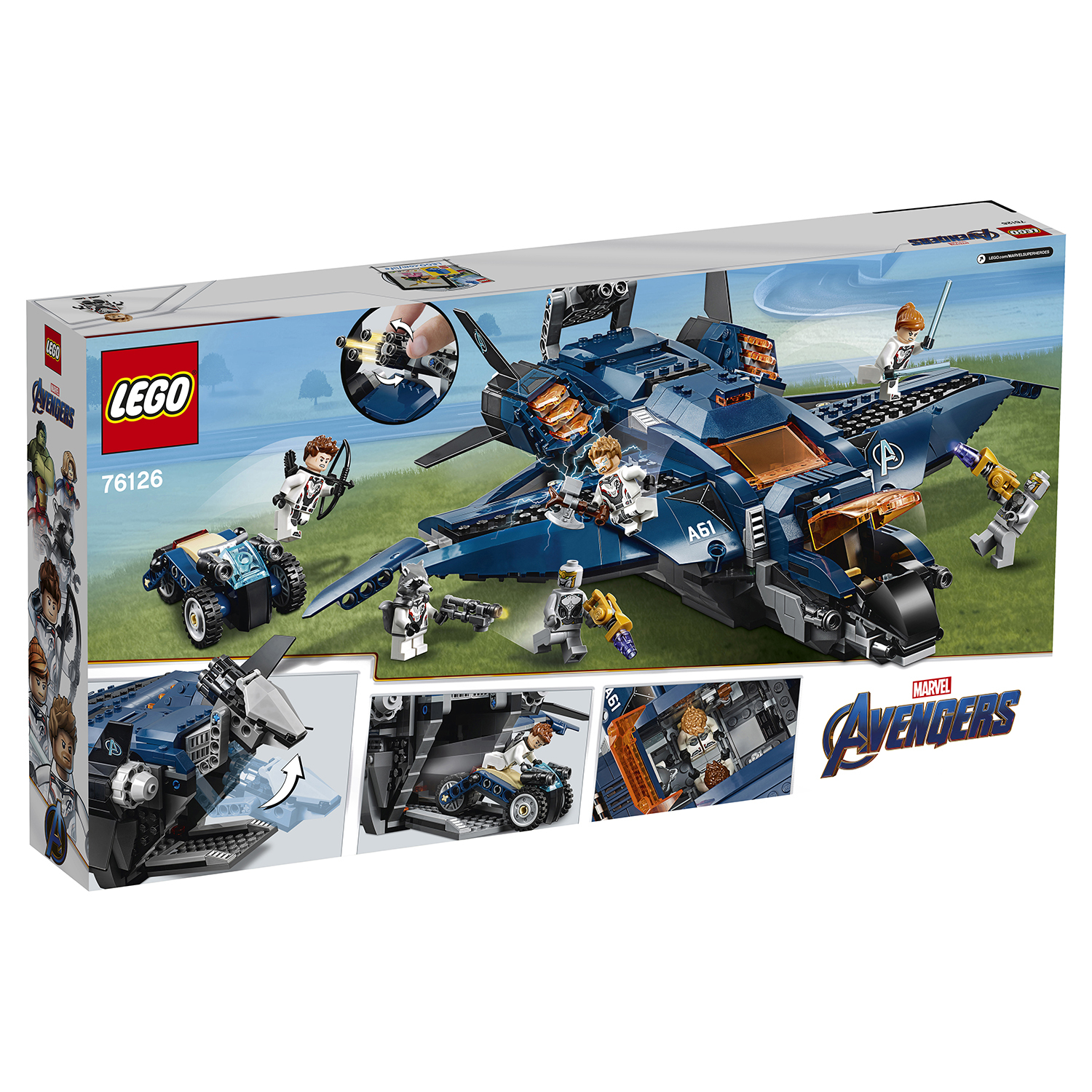 Конструктор LEGO Marvel Super Heroes Модернизированный квинджет Мстителей  76126 купить по цене 3999 ₽ в интернет-магазине Детский мир