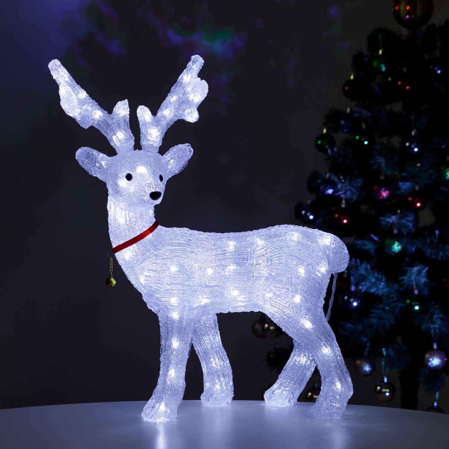 Фигура декоративная BABY STYLE Олень смотрящий налево акрил LED холодный белый свет 63 см - фото 3