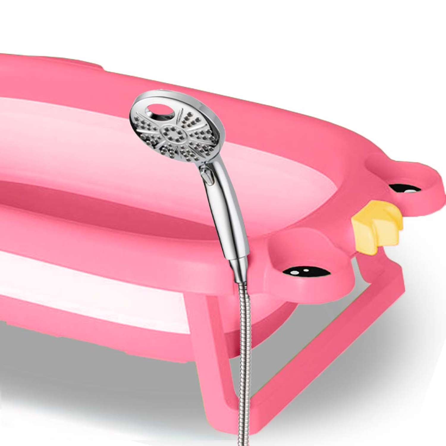 Ванночка складная детская WiMI с матрасиком розовая - фото 9