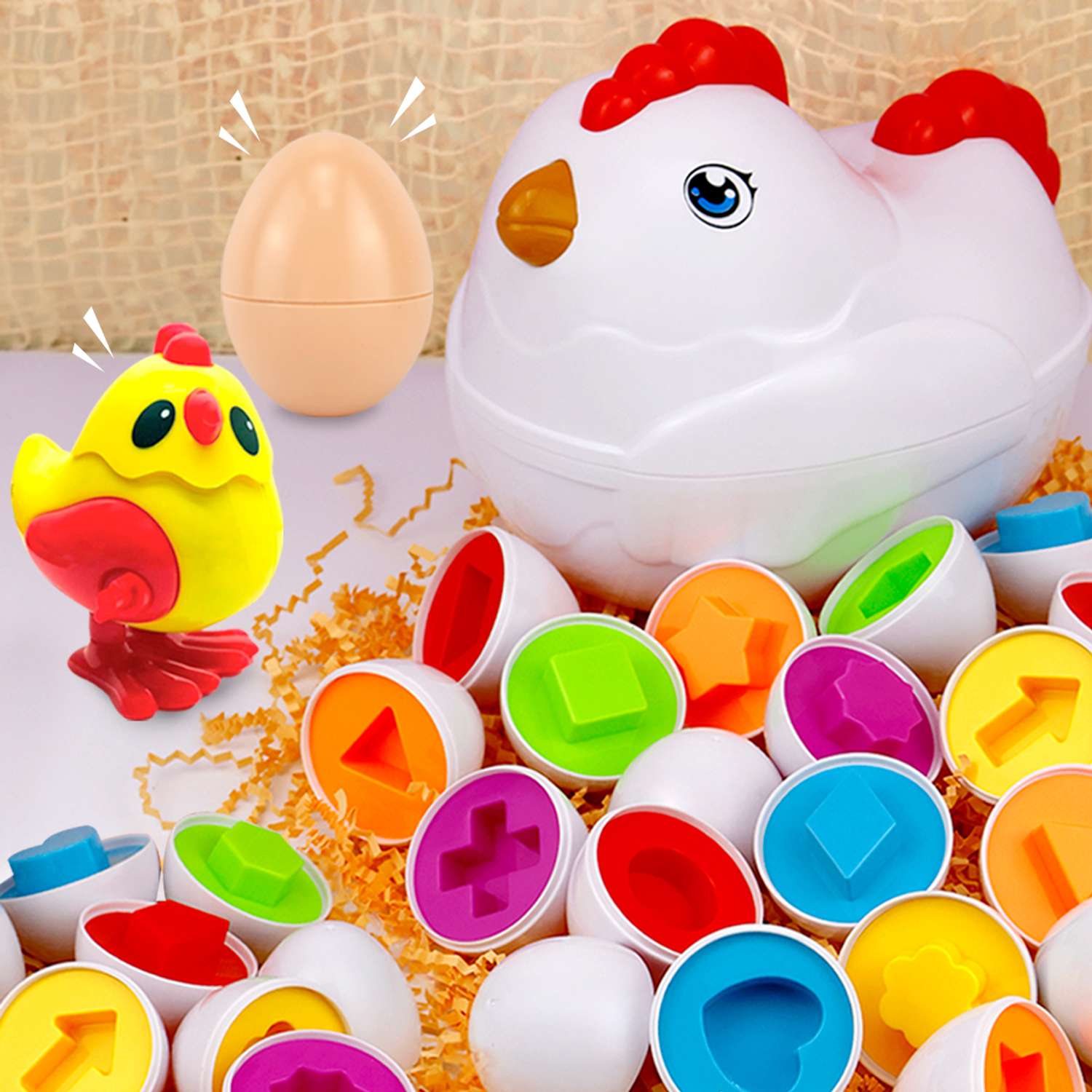 Развивающая игрушка S+S Курочка несушка с яйцами - фото 1