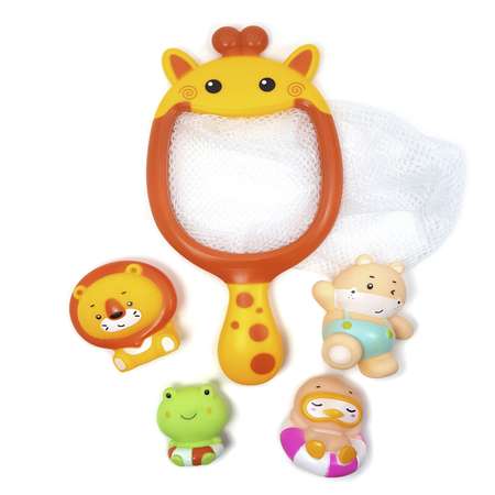 Набор игрушек для ванной Yatoya Сачок-жираф 5предметов 12313