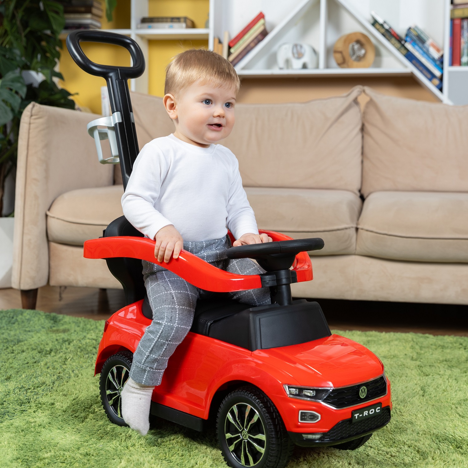 Каталка BabyCare T-ROC кожаное сиденье черный - фото 10