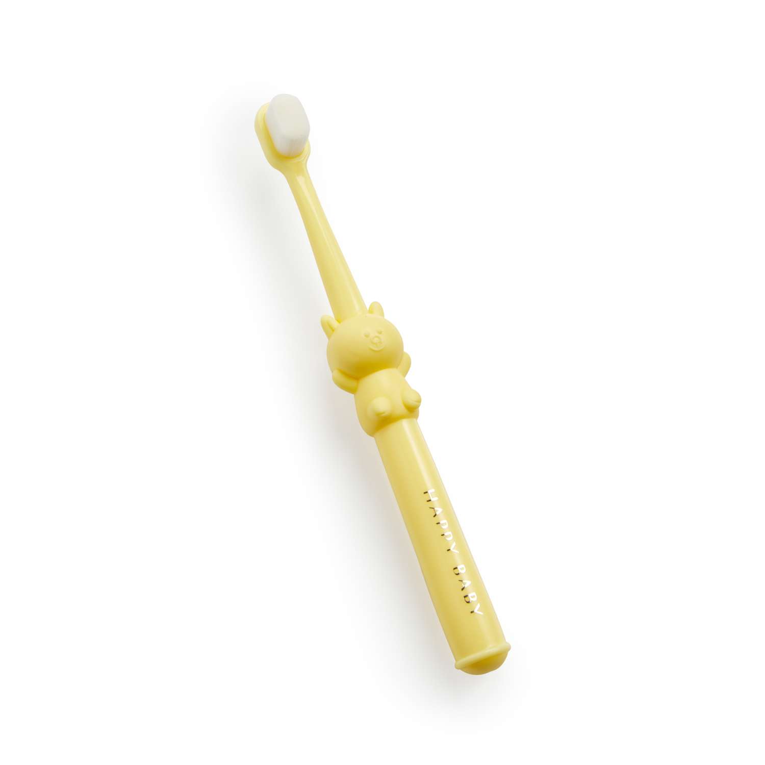 Детская зубная щётка Happy Baby с мягкой щетиной желтая мишка - фото 1
