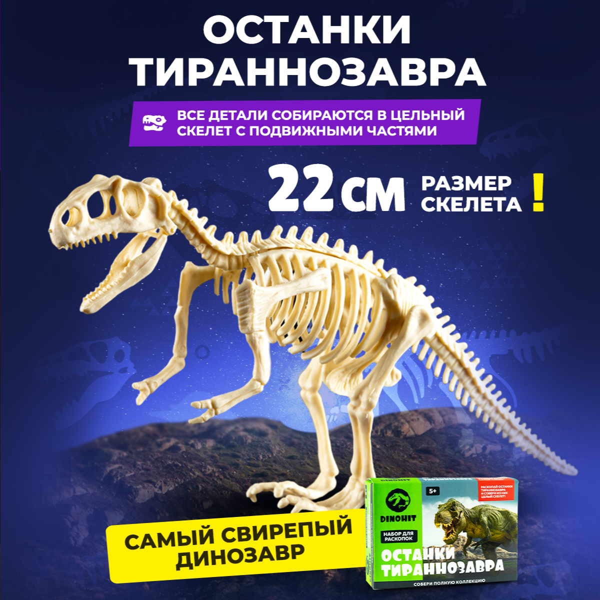 Набор археологический DINOHIT Раскопки для детей 5в1 - фото 4