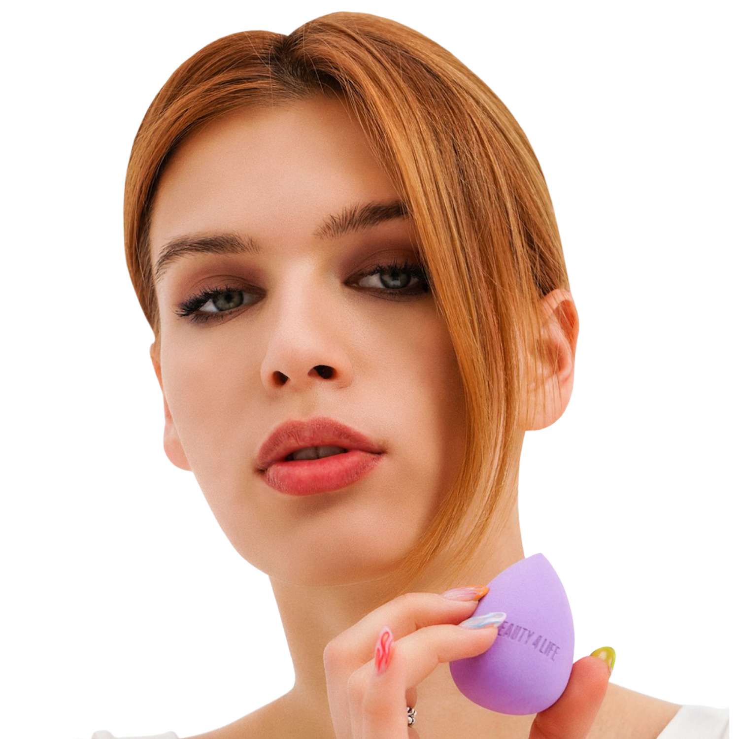 Спонж для макияжа Beauty4Life на подставке фиолетовый - фото 2
