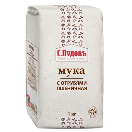 Мука С.Пудовъ С отрубями 1кг