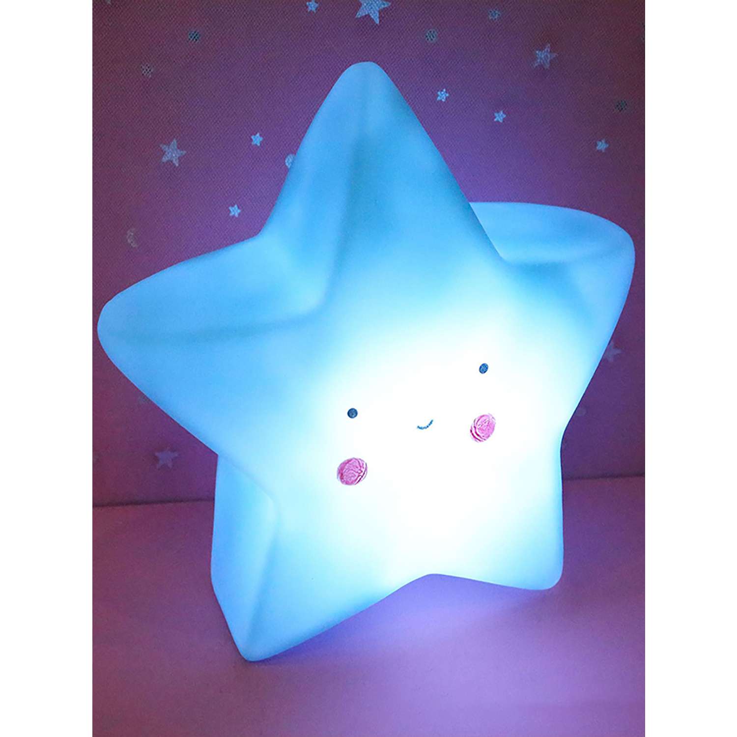 Лампа настольная светодиодная LATS ночник детский звезда голубая - фото 7