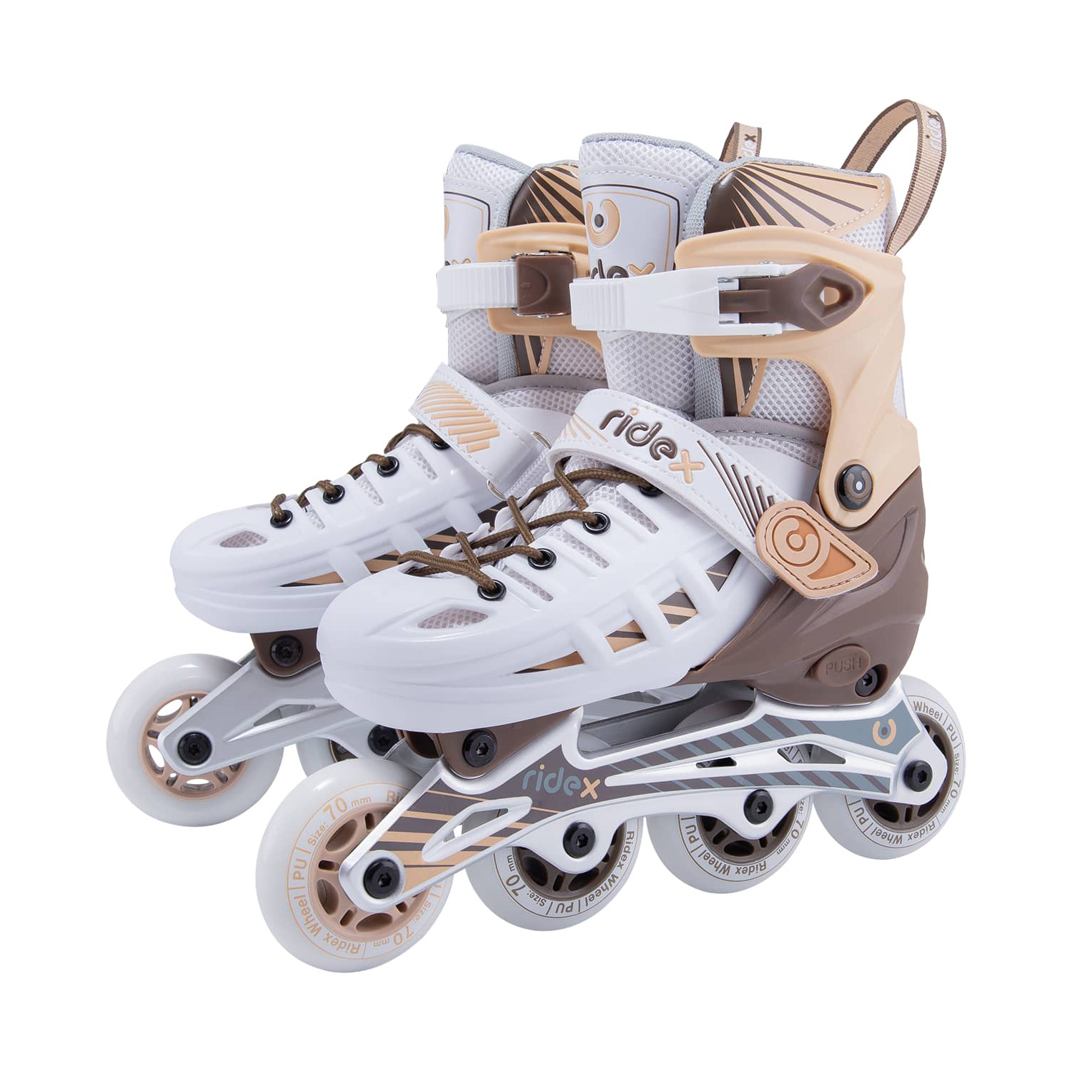 Ролики раздвижные RIDEX Inline skates Twist Brown plastic M - фото 2