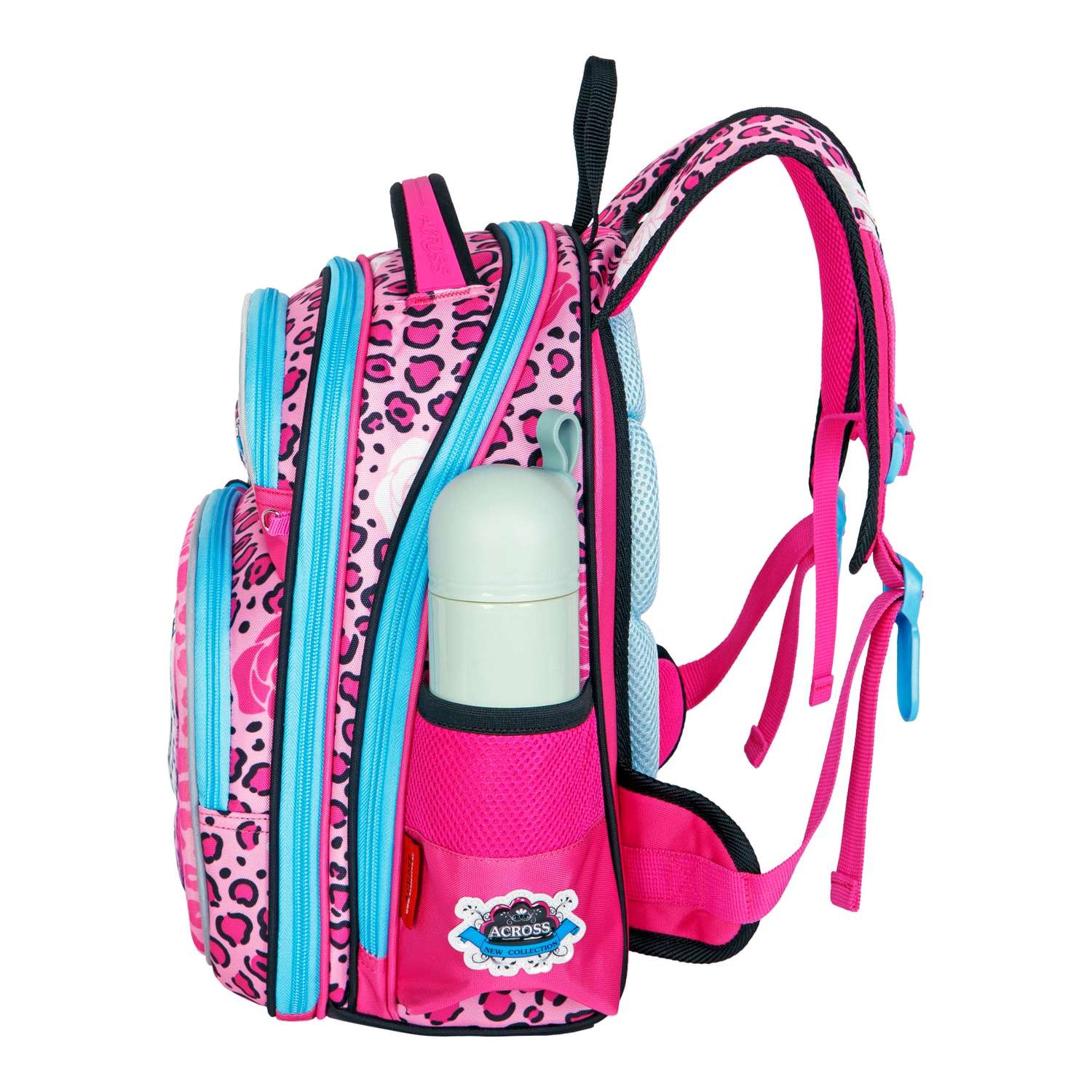 Рюкзак школьный ACROSS с наполнением: каркасный пенал мешочек для обуви и брелок - фото 6