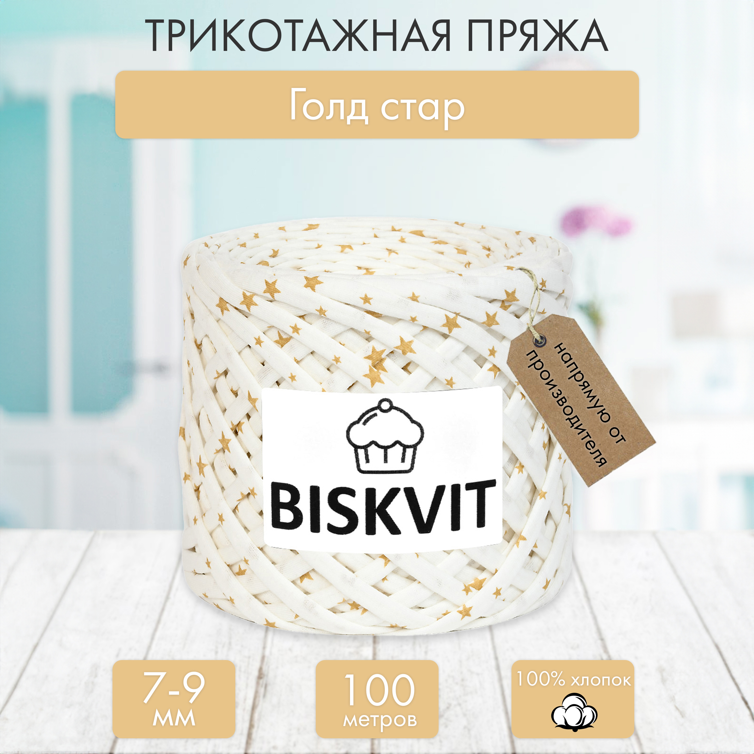 Трикотажная пряжа BISKVIT Голд стар купить по цене 499 ₽ в  интернет-магазине Детский мир