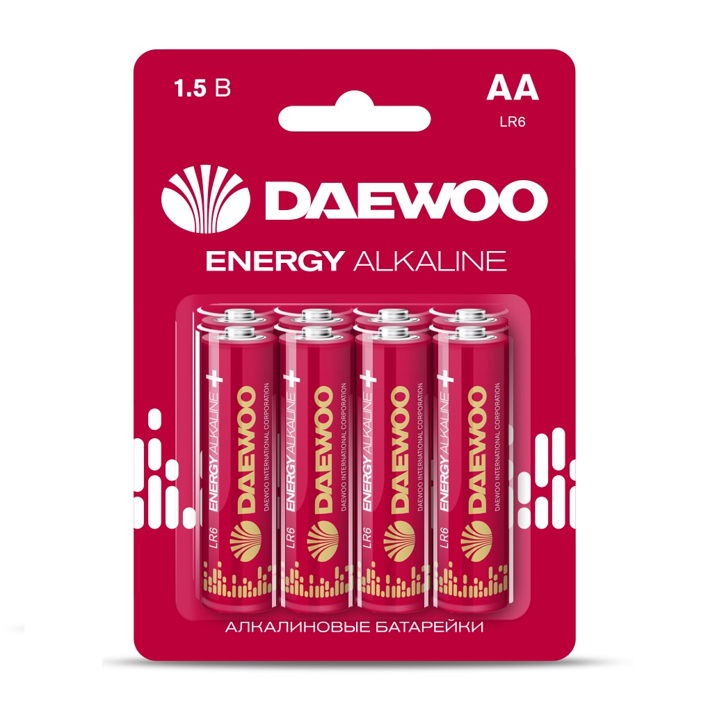 Батарейки алкалиновые DAEWOO Energy Alkaline АА LR6 Пальчиковые 8 шт LR6EA-8B - фото 2