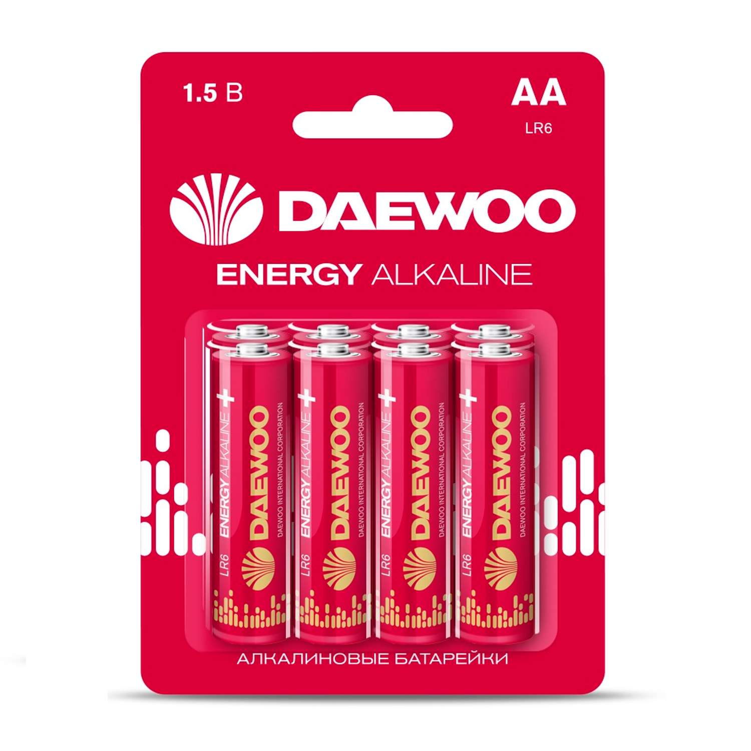 Батарейки алкалиновые DAEWOO Energy Alkaline АА LR6 Пальчиковые 8 шт LR6EA-8B - фото 1