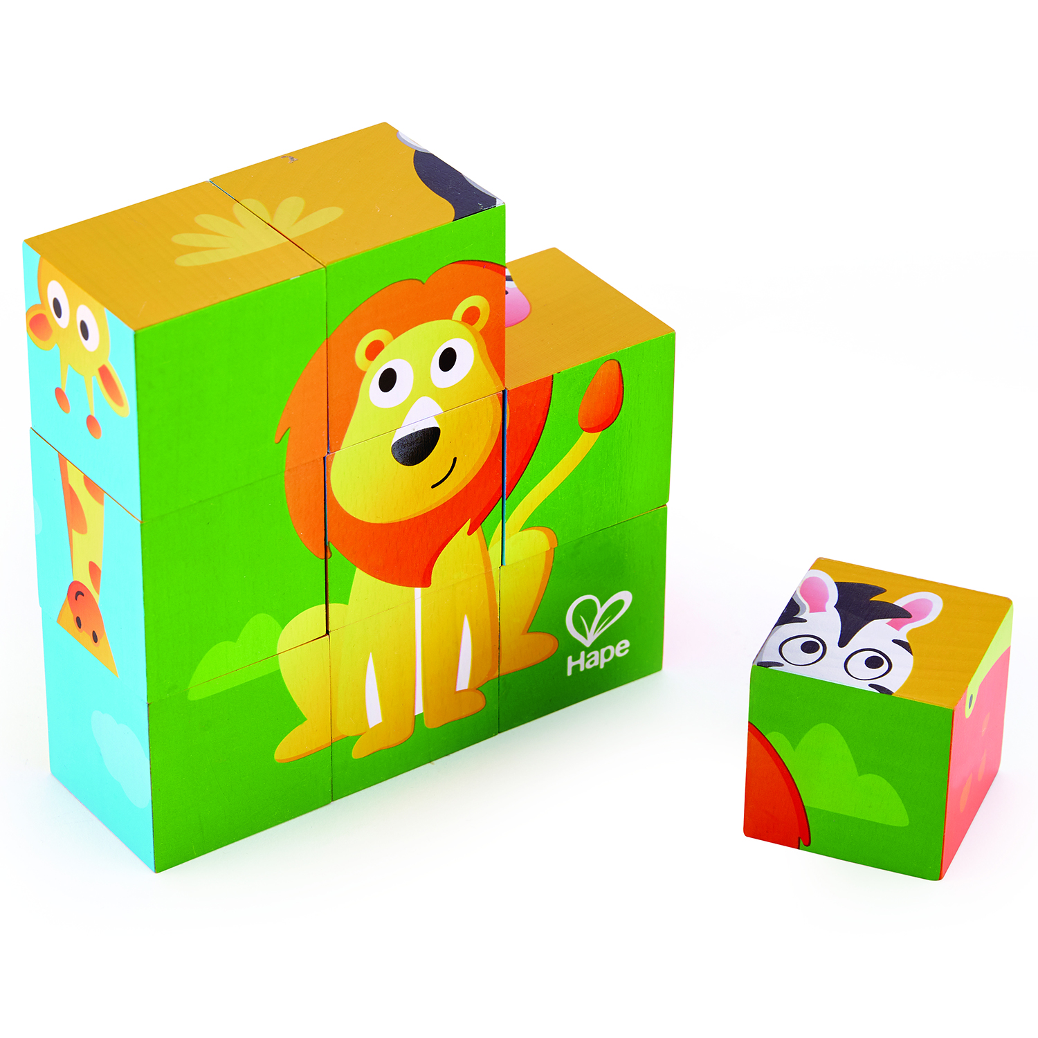Детские деревянные кубики HAPE Джунгли 6 вариантов картинок E1619_HP - фото 6
