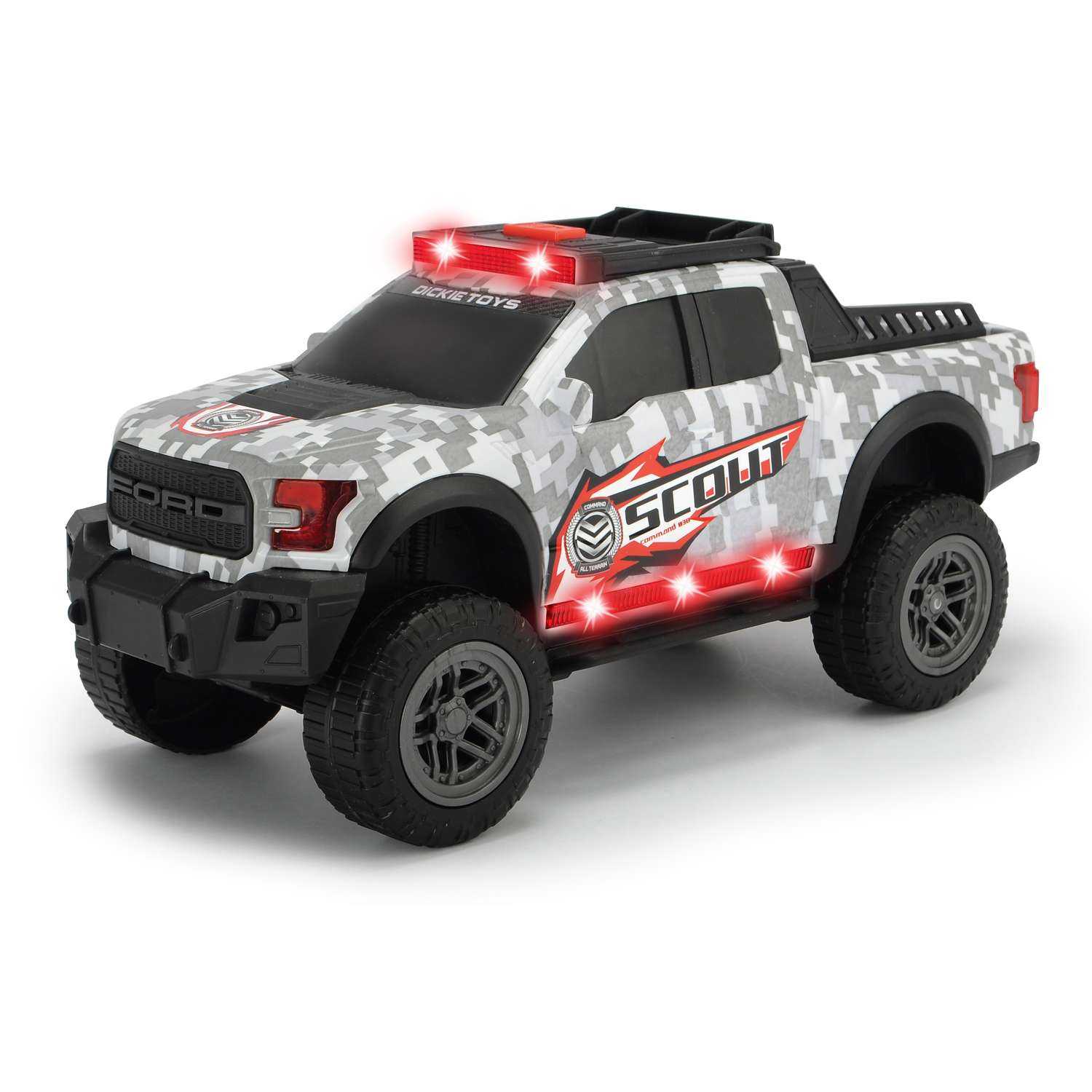 Машинка Dickie Scout Ford F150 Raptor Уникальный камуфляж 3756000 3756000 - фото 5