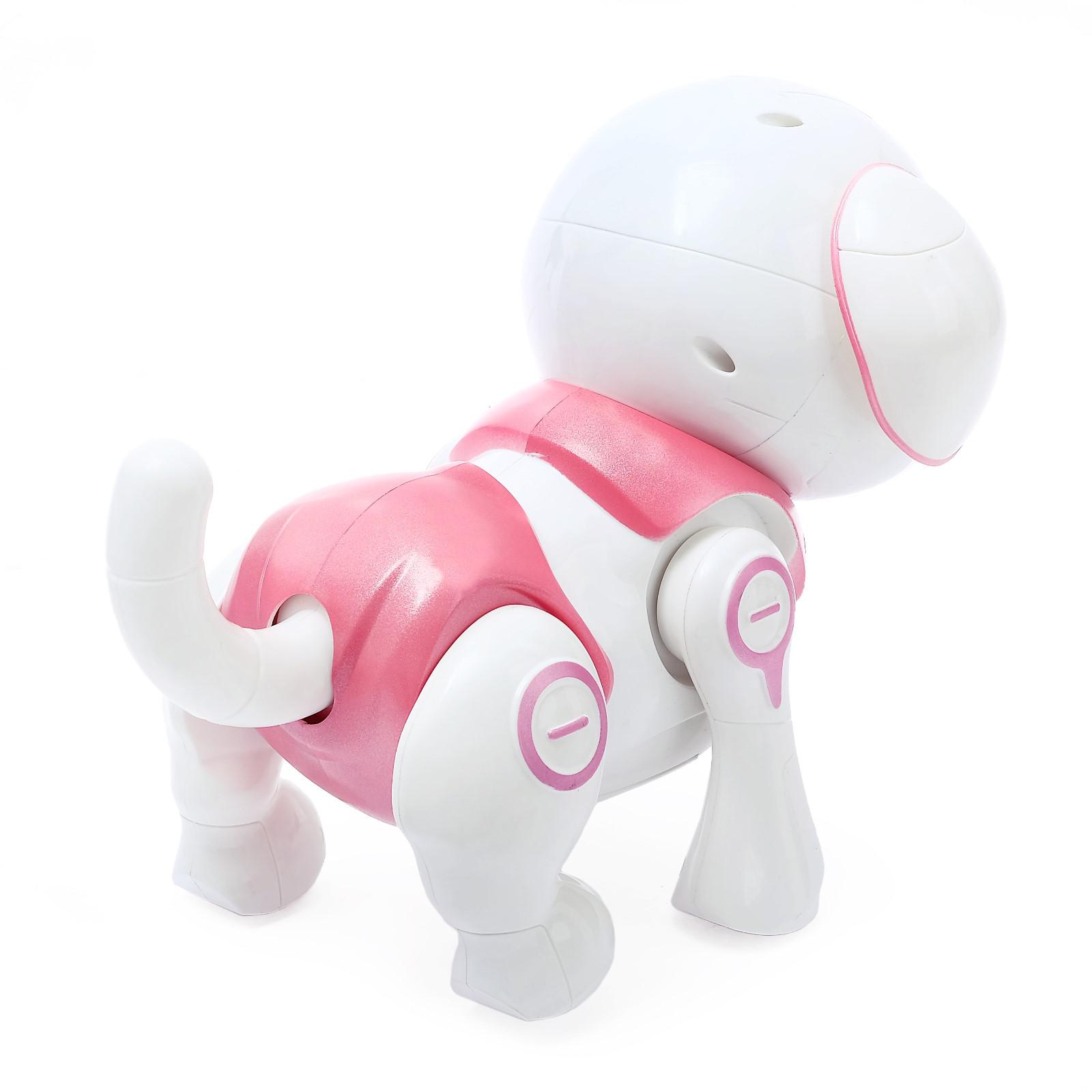 Интерактивная игрушка Zabiaka Робот собака Чаппи русское озвучивание световые и звуковые эффекты цвет розовый - фото 2