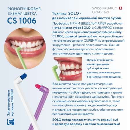 Зубная щетка Curaprox single 6мм синяя