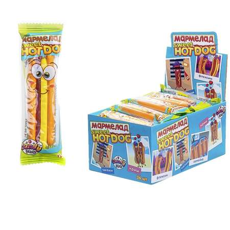 Мармелад жевательный Fun Candy Lab Sweet HOTDOG 36 шт по 18 гр