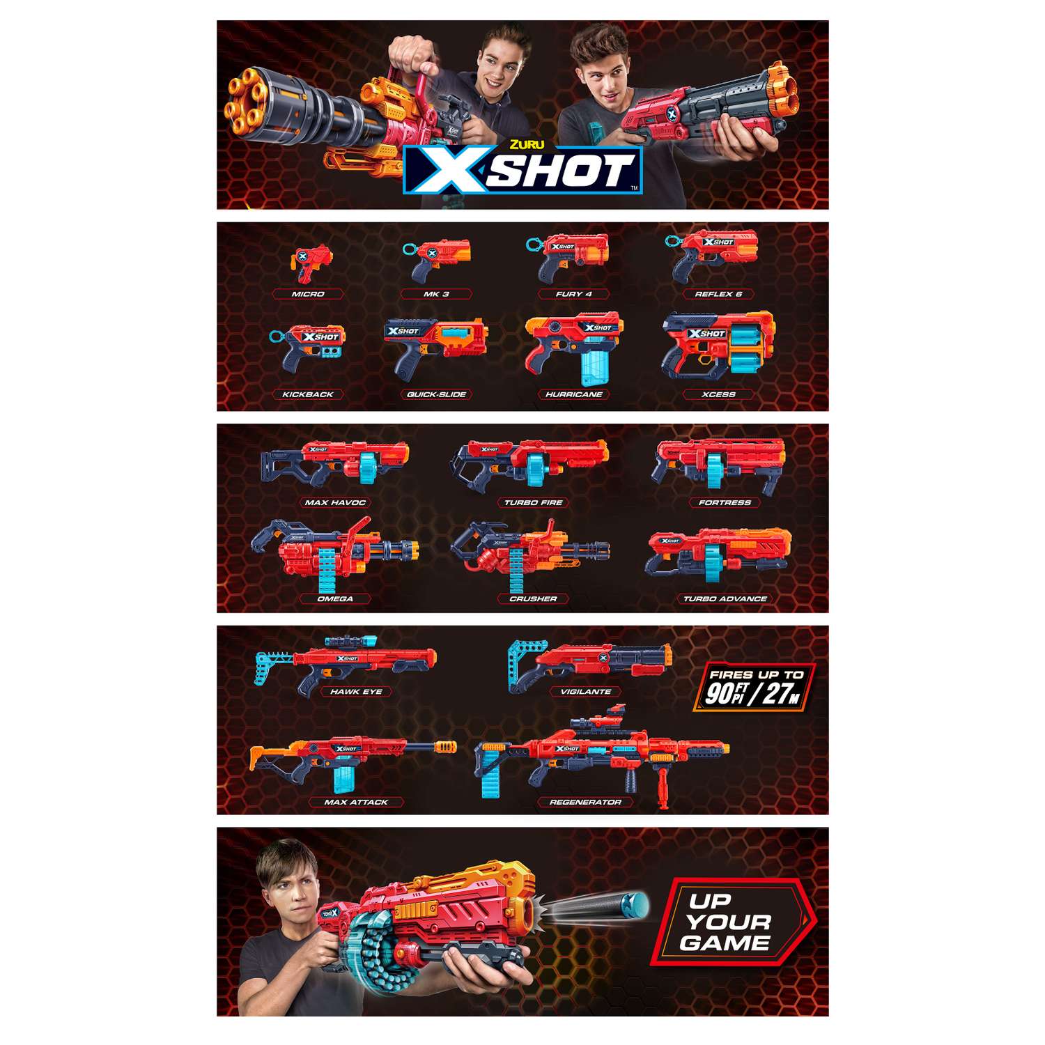 Набор для стрельбы X-SHOT  Комбо 4 бластера 36251-2022 - фото 35