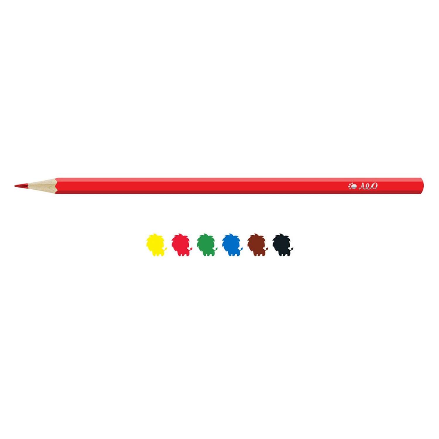 Цветные карандаши Лео «Ярко» LBSCP-06 заточенный 6 цв. - фото 2