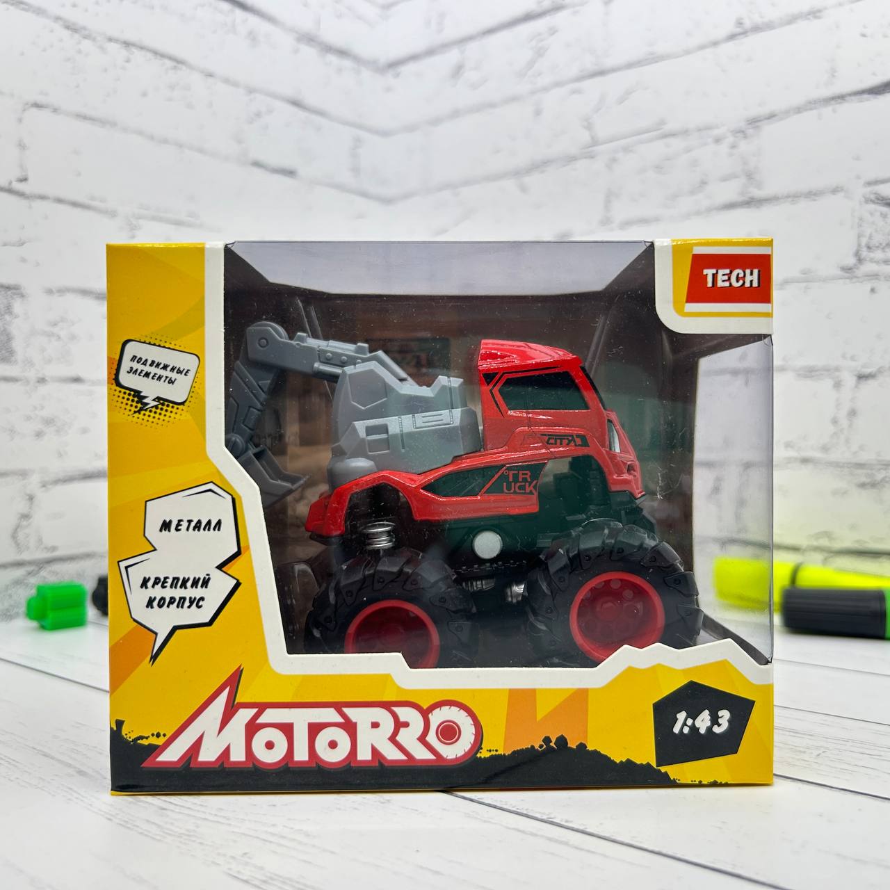 Автомобиль Motorro 1:43 инерционный красный 23203M - фото 5