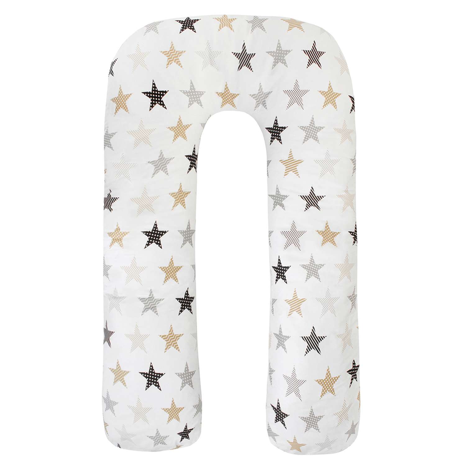Наволочка к подушке для беременных Amarobaby Звезды пэчворк U-образная Белый - фото 1
