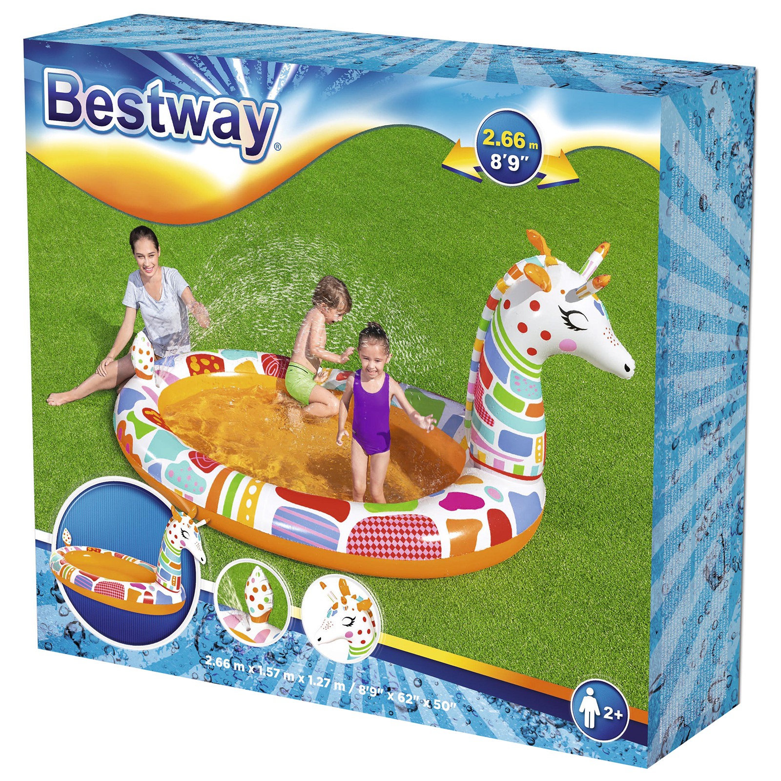 Игровой бассейн BESTWAY «Жираф» с брызгалкой 266 x 157 x 127 см - фото 6