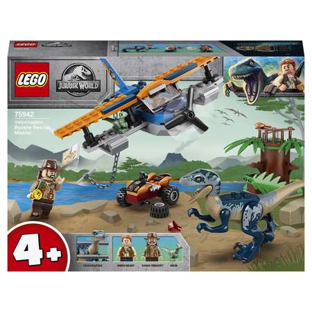 Конструктор LEGO Jurassic World Велоцираптор: спасение на биплане 75942