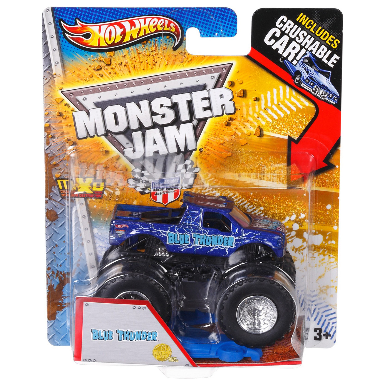 Машина Hot Wheels Monster Jam 1:64 Синий гром X8977 купить по цене 88 ₽ в  интернет-магазине Детский мир