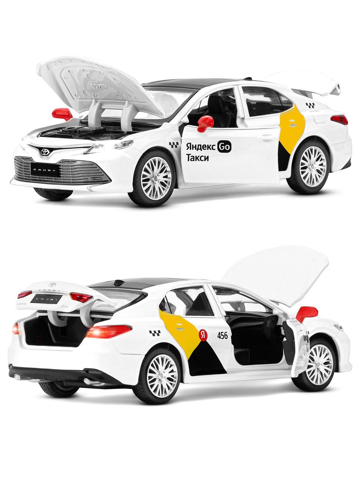 Машинка металлическая Яндекс GO 1:34 Toyota Camry белый инерция Озвучено Алисой JB1251483 - фото 8