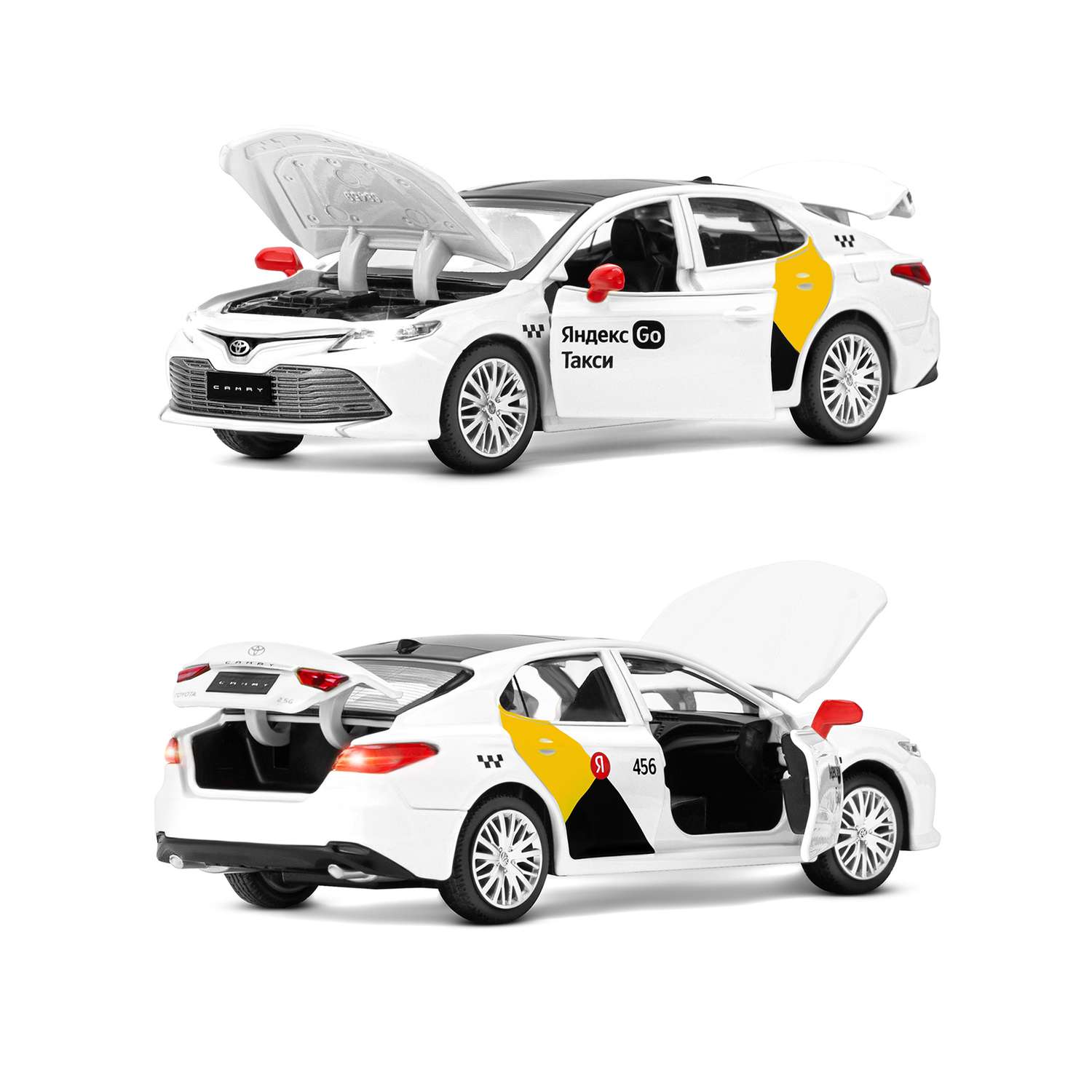 Машинка металлическая Яндекс GO 1:34 Toyota Camry белый инерция Озвучено Алисой JB1251483 - фото 8