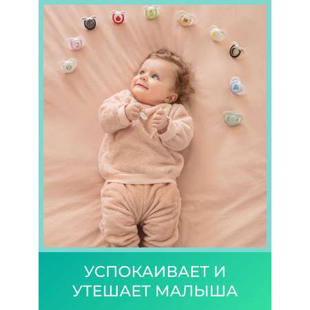 Пустышка Mamajoo силиконовая с боксом 2шт 12+ мес. powder green