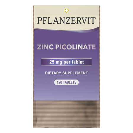 Пиколинат цинка PFLANZERVIT для иммунитета кожи от прыщей 120 таблеток