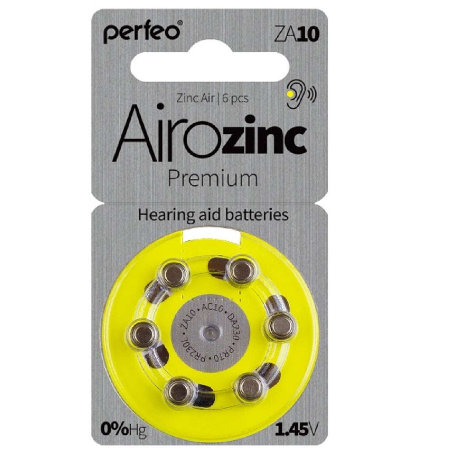 Батарейки Perfeo Za10 6bl Airozinc Premium 6 штук - фото 1