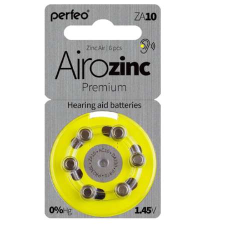 Батарейки Perfeo Za10 6bl Airozinc Premium 6 штук