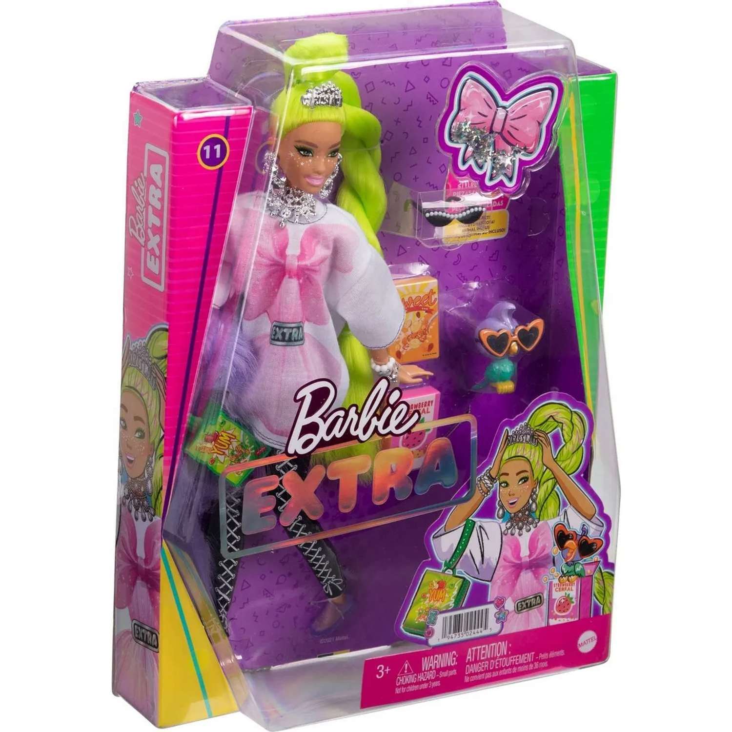Кукла Barbie Экстра с зелеными неоновыми волосами MATTEL GRN27/NDJ44 - фото 8