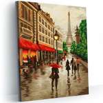 Картина по номерам Русская живопись 40*50 холст на подрамнике Дождь в Париже