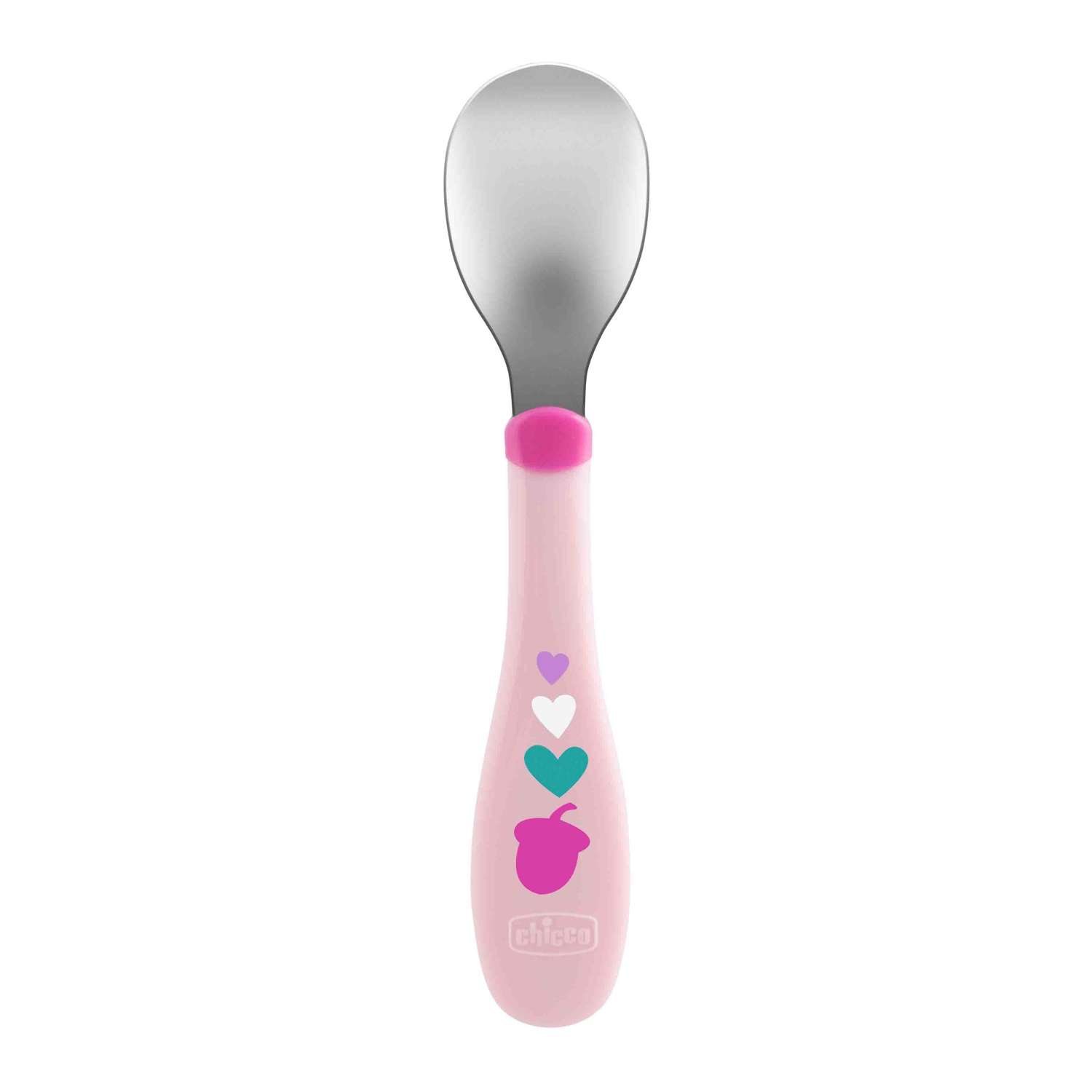 Набор приборов Chicco Metal Cutlery ложка+вилка с 18месяцев Розовый - фото 3