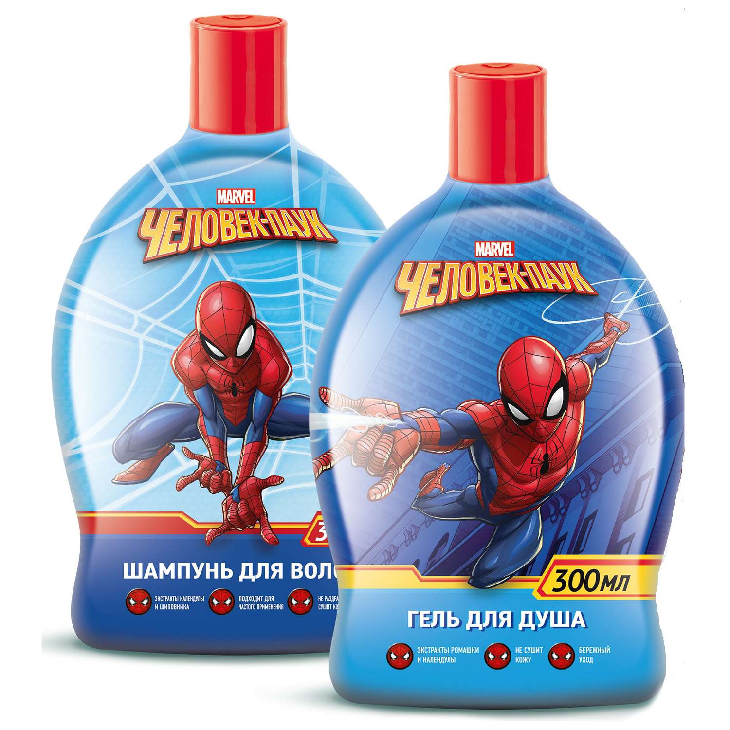 Набор подарочный Человек-Паук (Spider-man) шампунь 300мл+гель для душа 300мл 34931 - фото 1