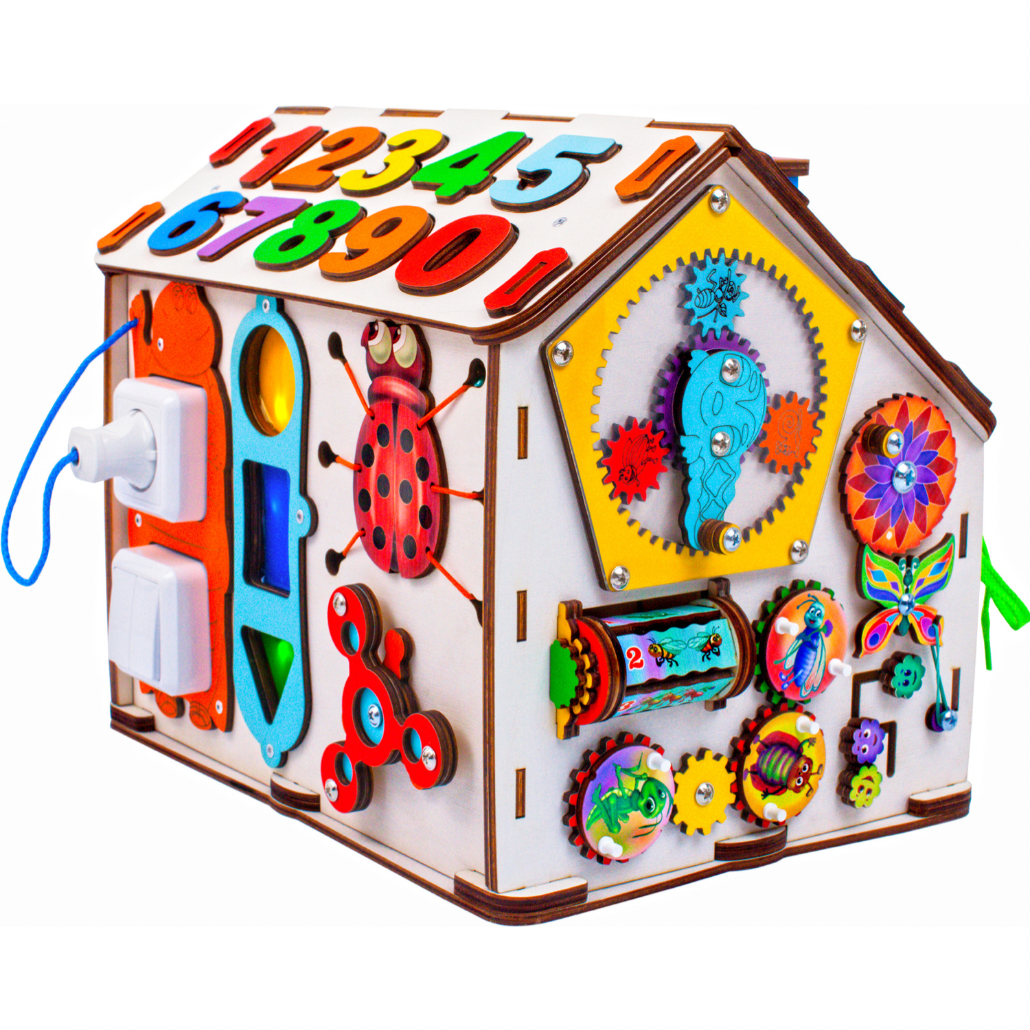 Бизиборд Jolly Kids развивающий домик со светом Букашки - фото 8