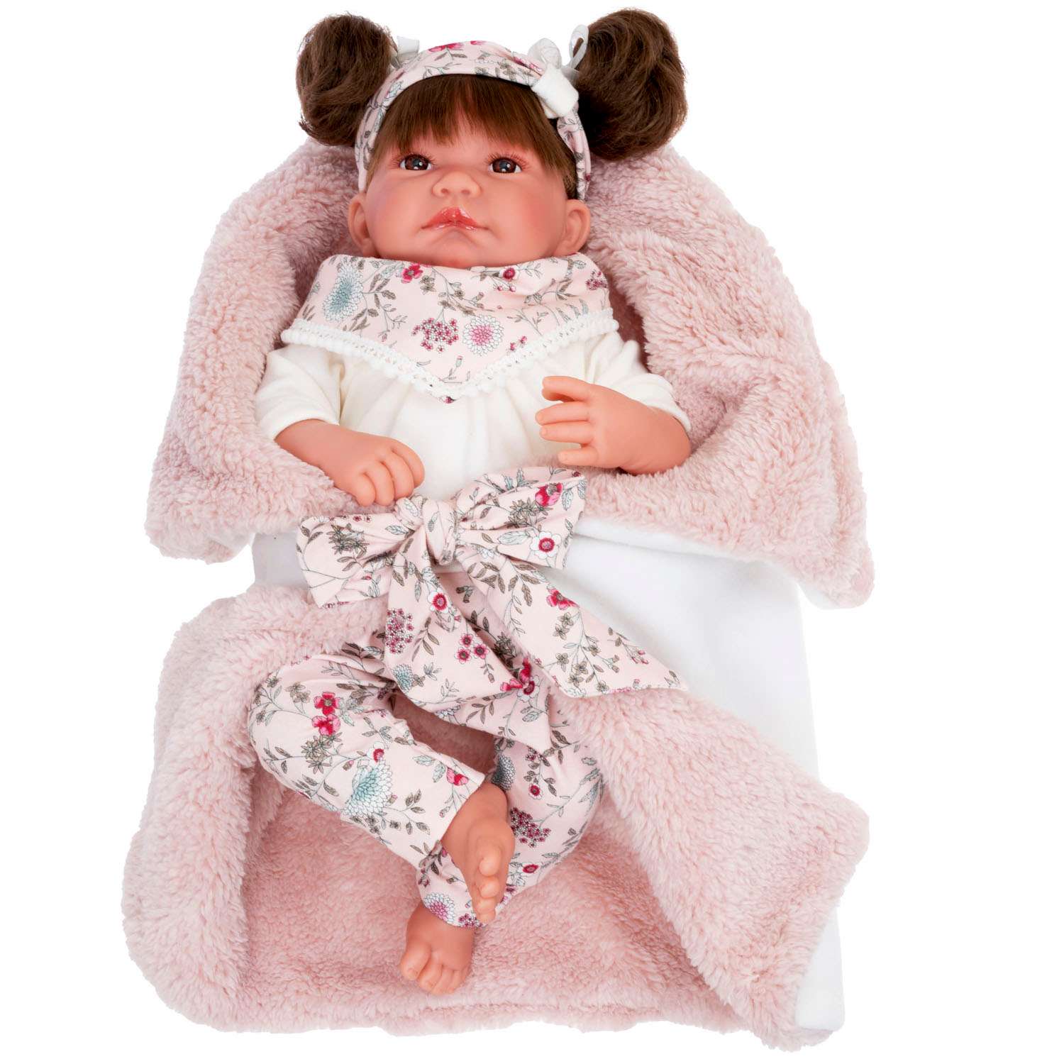 Кукла младенец Antonio Juan Реборн Сильвия в розовом 40 см мягконабивная 3310 - фото 2