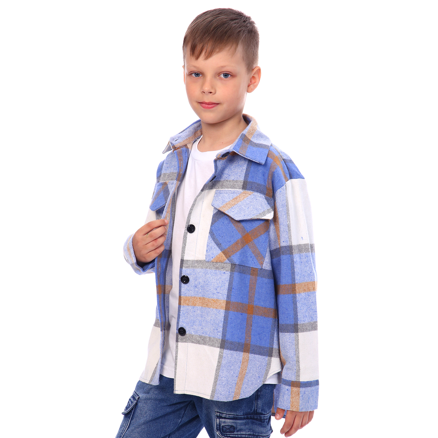 Рубашка Детская Одежда 4104Пэ/голубой_молочный - фото 2