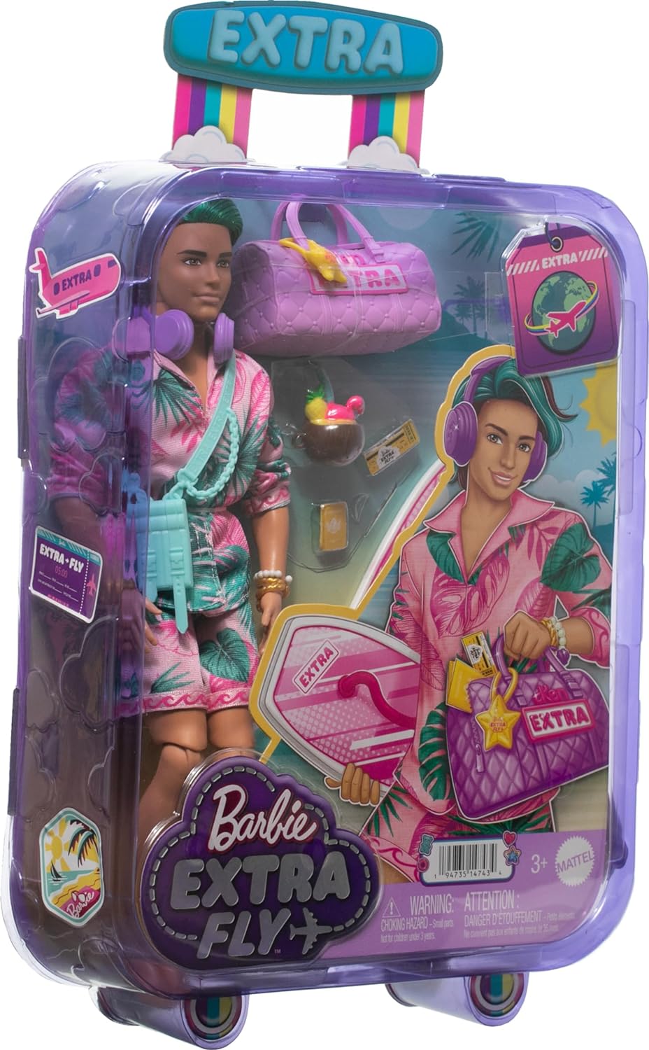 Кукла Barbie Extra Fly Кен с пляжной одеждой HNP86 HNP86 - фото 5