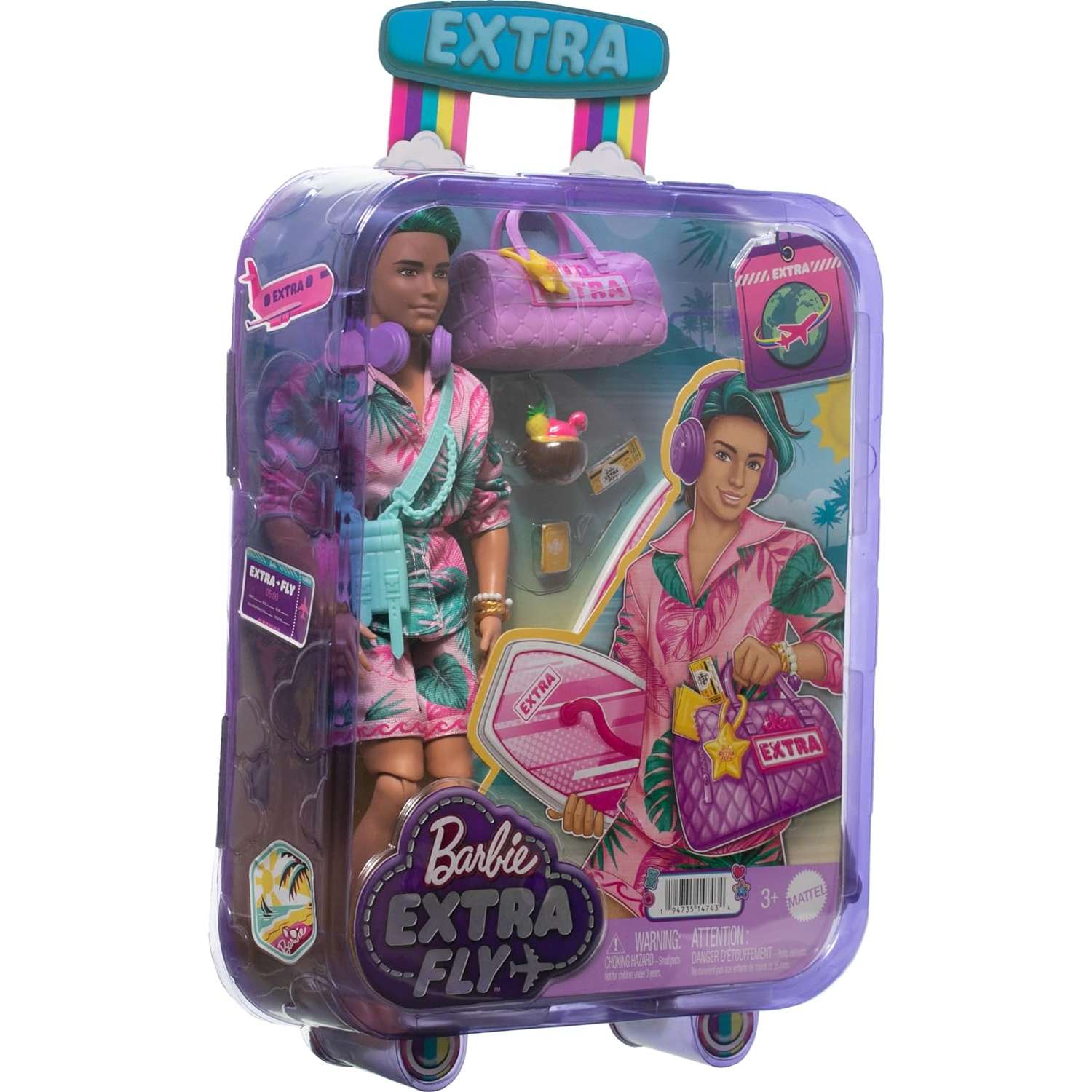 Кукла Barbie Extra Fly Кен с пляжной одеждой HNP86 HNP86 - фото 5