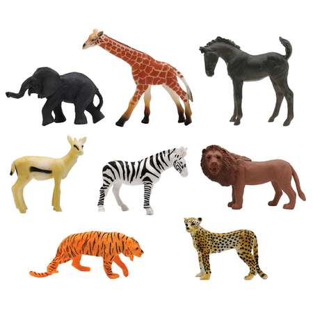 Набор фигурок S+S Животные с картой обитания внутри 8 шт Zooграфия