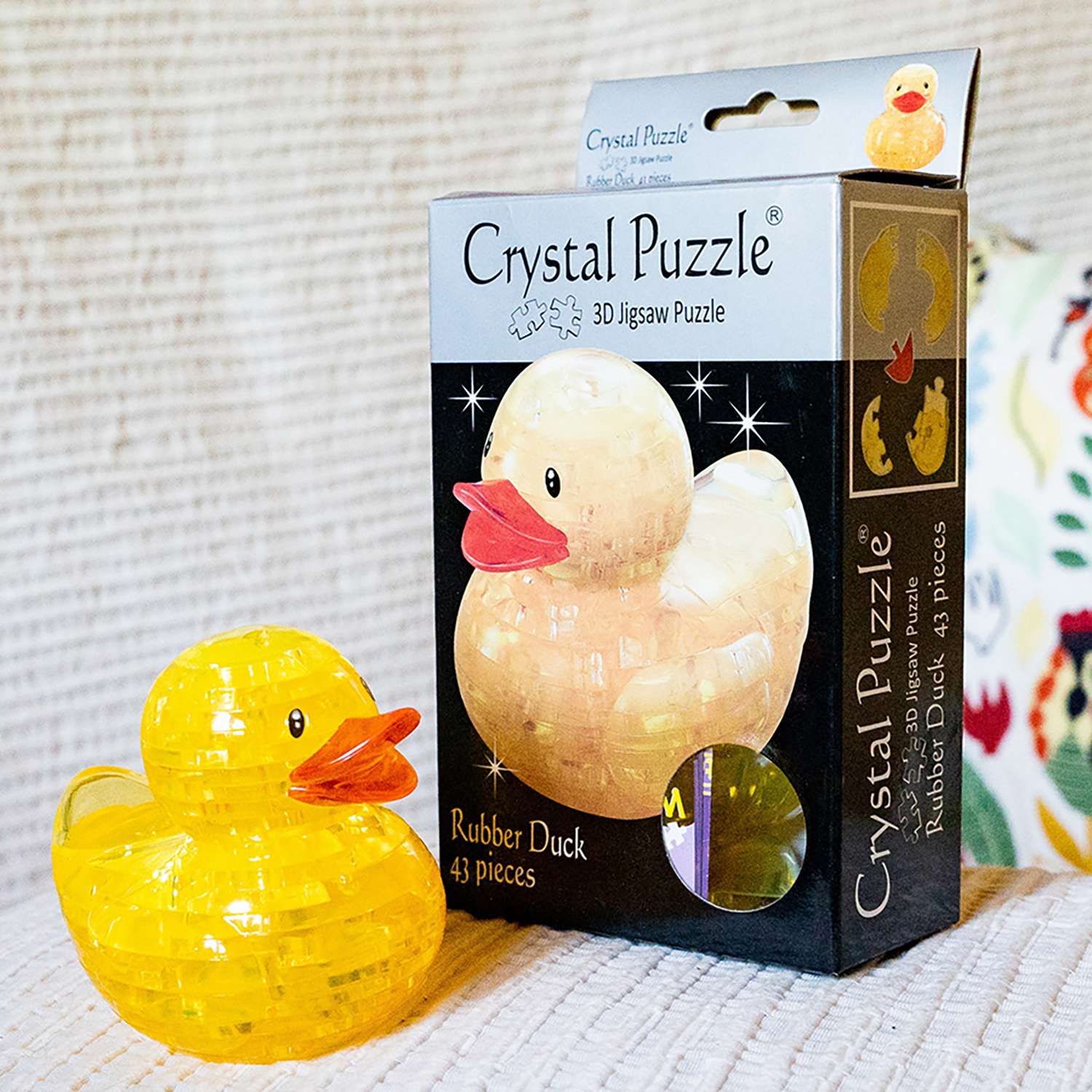 3D-пазл Crystal Puzzle IQ игра для детей кристальная Уточка золотая 43 детали - фото 2