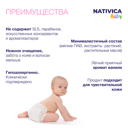 Детская пена для купания Nativica Baby 0+